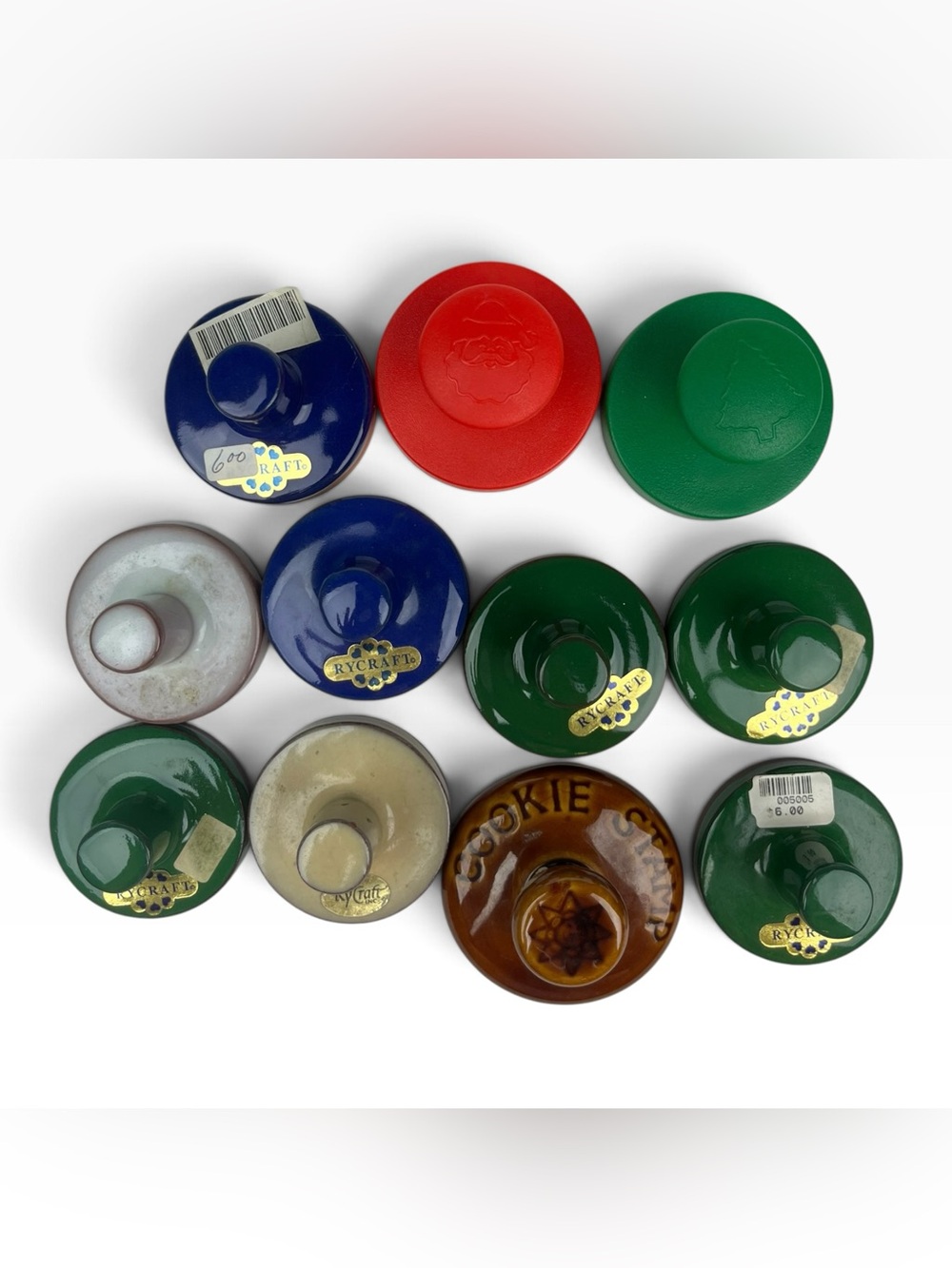 Rycraft Pottery Wilton Plastic Cookie Stamps Ceramic Holiday Christmas Animals